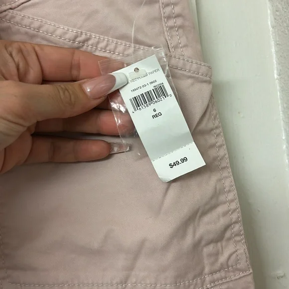 Gap NWT Pink Skinny Boyfriend Pants Cargo Pastel Size 6 Ankle Length khakis - Picture 8 of 10